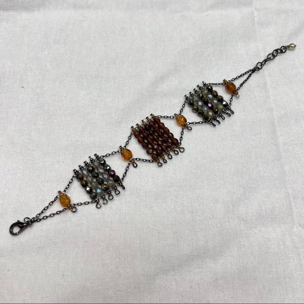 New HANDMADE Multi-Colored Tiered Beaded Boho Bracelet
